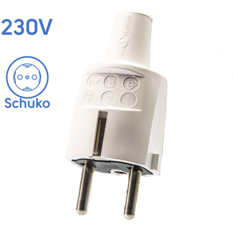 BBAtechniek artnr. 27047 - SCHUKO Stekker PVC met randaarde (10x)