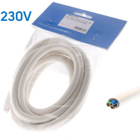 BBAtechniek artnr. 27075 - VMVL kabel 3-aderig 3x1.5mm2 wit (2.5m)