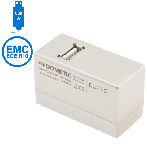USB A-1x 5V 2A Dometic rail mat zilver (1x)