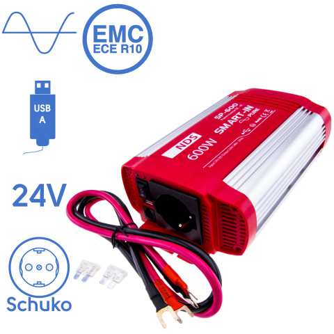 BBAtechniek artnr. 57032 - 24V 600W NDS SP-600 zuivere sinus inverter (1x)