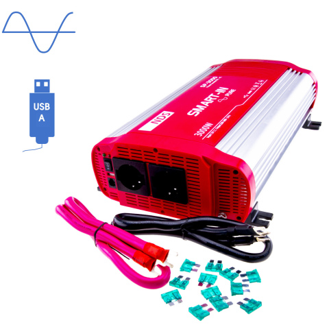 BBAtechniek artnr. 57038 - NDS SP-3000 inverter 12V 3000W USB uitgang (1x)