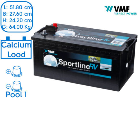 BBAtechniek artnr. 37007 - 12V 230Ah VMF Sportline semi-tractie accu (1x)