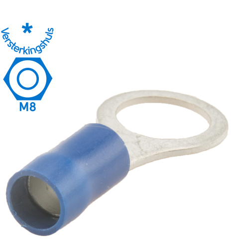 BBAtechniek artnr. 17683 - Kabelschoen ring M8 Ø8.4mm* blauw (50x)