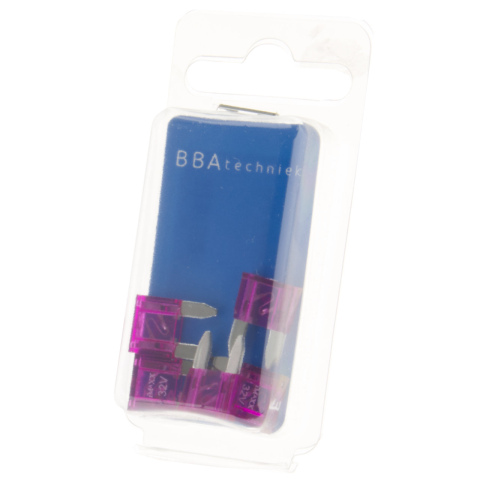 BBAtechniek artnr. 16916 - Mini steekzekering 3A paars (5x)