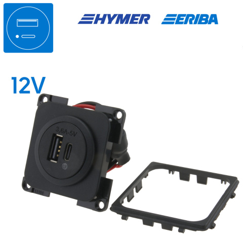 USB-C/A contactdoos DC/5V 3600mA zwart S20.000(1x)