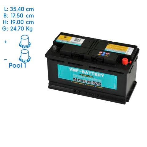 BBAtechniek artnr. 37038 - 12V 100Ah VMF start accu (1x)