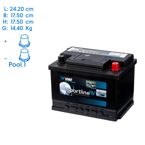 BBAtechniek artnr. 37043 - VMF start accu 60Ah 12V onderhoudsvrij (1x)