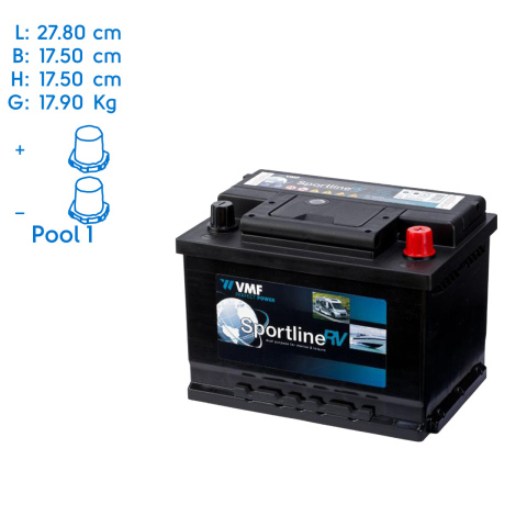 BBAtechniek artnr. 37053 - 12V 70Ah VMF start accu Sportline Deep cycle (1x)