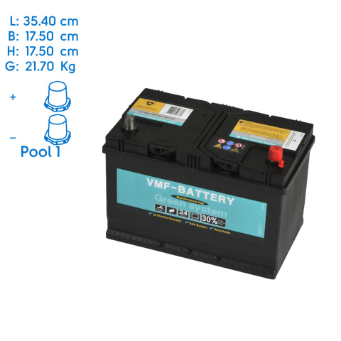 BBAtechniek artnr. 37072 - 12V 85Ah VMF start accu (1x)