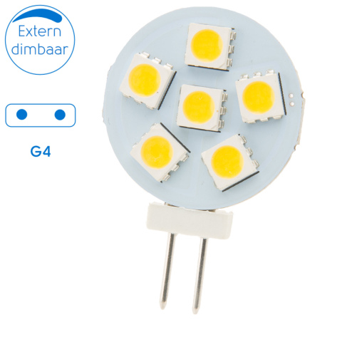 BBAtechniek artnr. 37128 - G4 10-30VDC 1.2W 3000K 87lm LED6 2pins (2x)