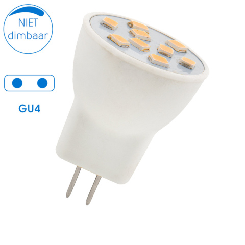 BBAtechniek artnr. 37144 - GU4 12VDC 1.2W 3000K 90lm LED MR8 (2x)