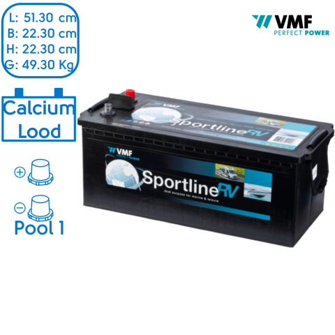 BBAtechniek artnr. 37005 - 12V 180Ah VMF Sportline semi-tractie accu (1x)
