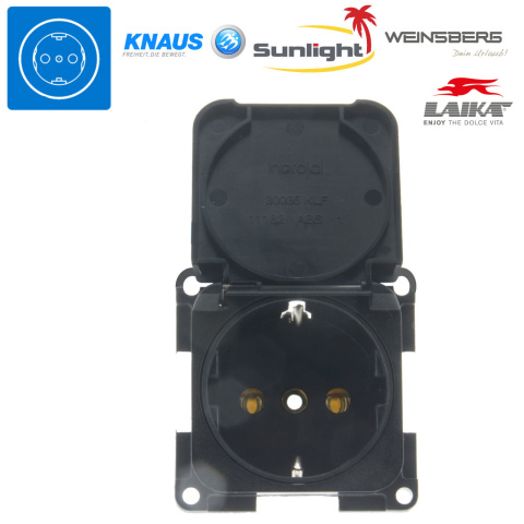 BBAtechniek artnr. 45158 - S 30.000 230V contactdoos Schuko zwart (1x)