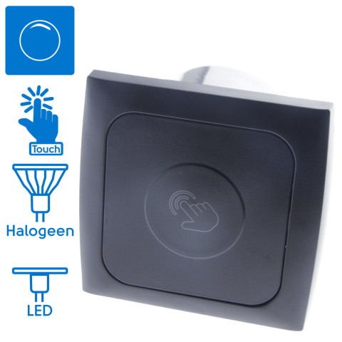 BBAtechniek artnr. 81513 - C-Line dimmer met Opal afdekraam zwart (1x)
