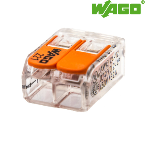 BBAtechniek artnr. 66006 - Wago verbindingsklem 221 2-voudig 0.2-4mm2 (100x)