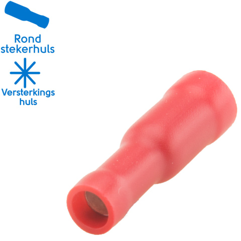 BBAtechniek artnr. 11306 - Rondstekerhuls Ø4.0mm* rood (50x)
