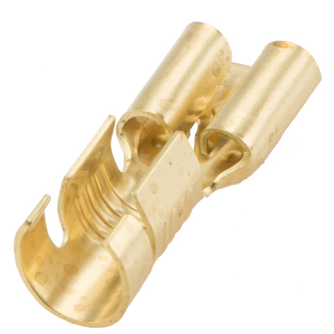 BBAtechniek artnr. 12099 - Vlakstekerhuls messing 6.3 2.5 -6.0mm² (100x)