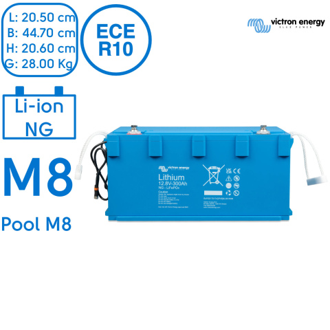BBAtechniek artnr. 90050 - LiFePO4 accu 12.8V 300Ah NG M8 (1x)