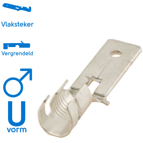 Vlaksteker vertind 6.3 2.5-6.0mm² (100x)
