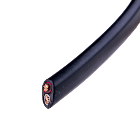 BBAtechniek artnr. 66226 - Kabel 2-aderig 2x2.5mm2 zwart-zwart/rood plat(50m)