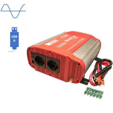 BBAtechniek artnr. 57007 - NDS SP-1500 inverter 12V 1500W USB-uitgang (1x)