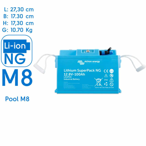 BBAtechniek artnr. 90081 - Victron Lithium accu SuperPack 12.8V 100Ah NG (1x)