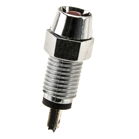 BBAtechniek artnr. 17051 - Controlelampje rode LED in chromen behuizing (10x)