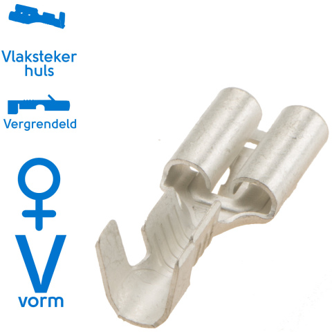 BBAtechniek artnr. 12096 - Vlakstekerhuls vertind 6.3 1.5-2.5mm² (100x)