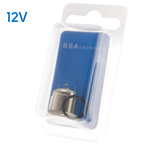 BBAtechniek artnr. 60297 - 12V On-Off drukschakelaar blauwe LED M16 IP65 (1x)