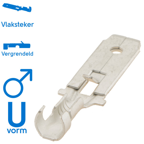 Vlaksteker vertind 6.3 0.5-1.5mm²  (100x)