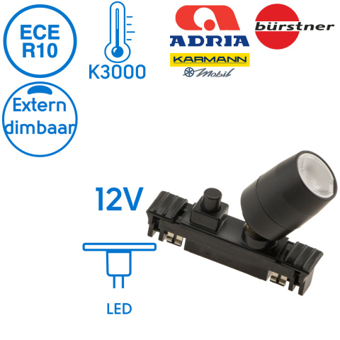 BBAtechniek artnr. 65565 - Rialto B LED spot met schakelaar 12V 1W (1x)