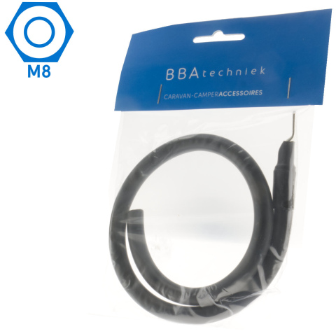 BBAtechniek artnr. 8930 - 25mm2 accu kabel flexibel zwart 1x M8 (0.5m)