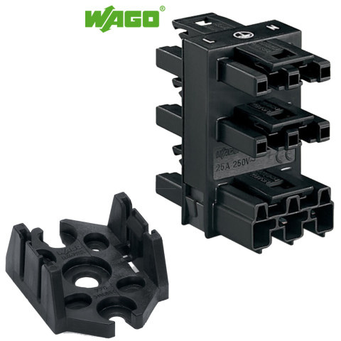 BBAtechniek artnr. 66026 - Wago Winsta Midi verdeelblok + montageplaat (1x)