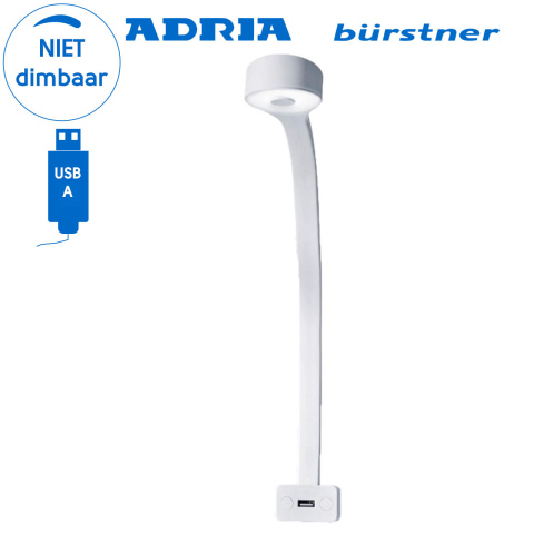 BBAtechniek artnr. 45130 - Cordoba flex LED 12V 1.3W 4100K 90lm USB wit (1x)