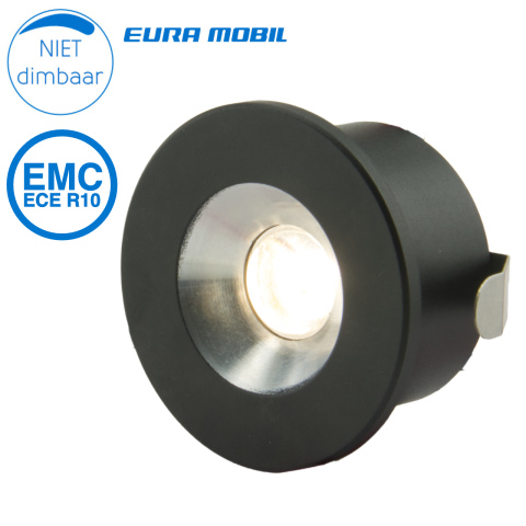 BBAtechniek artnr. 65579 - Cagliari LED inbouwspot 12V 1.47W zwart (1x)