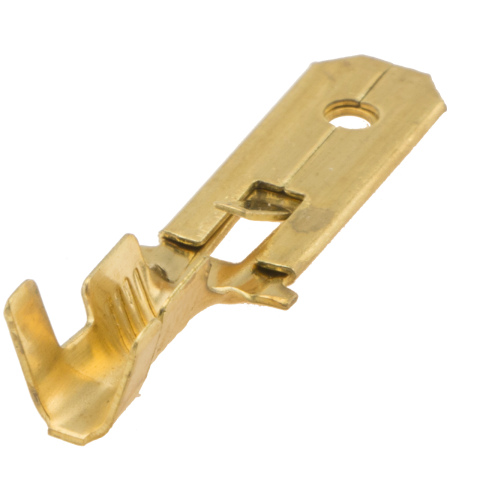 BBAtechniek artnr. 12129 - Vlaksteker messing 6.3, 1.5-2.5mm² (100x)