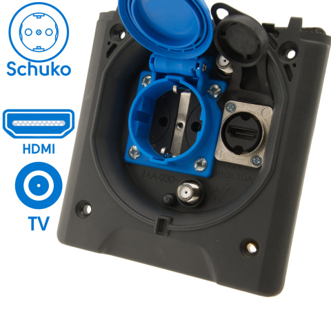 BBAtechniek artnr. 45094 - Voortent aansluiting CEE 230V  / TV / HDMI (1x)