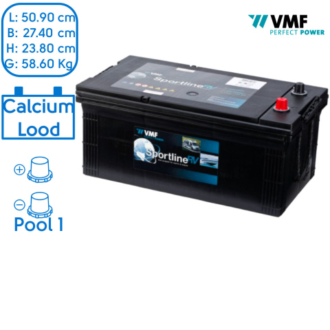BBAtechniek artnr. 37042 - 12V 200Ah VMF Sportline semi-tractie accu (1x)