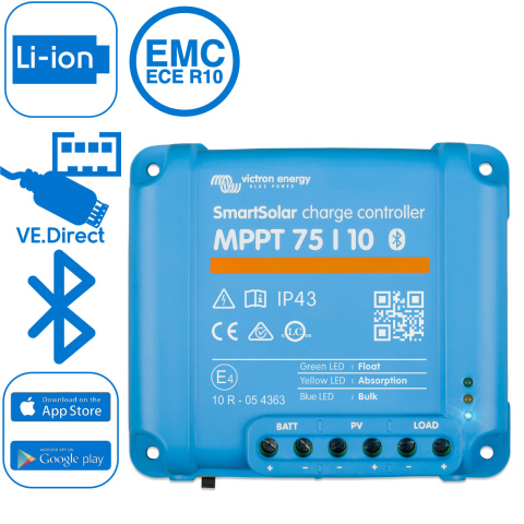 BBAtechniek artnr. 8592 - Victron SmartSolar MPPT 75/10 12/24V (1x)