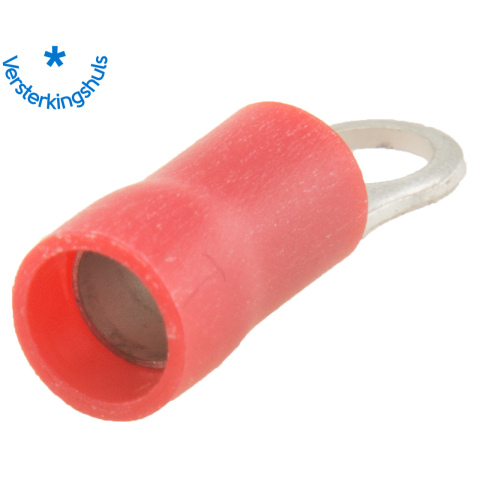 BBAtechniek artnr. 10942 - Kabelschoen ring M3 Ø3.7mm* rood (100x)