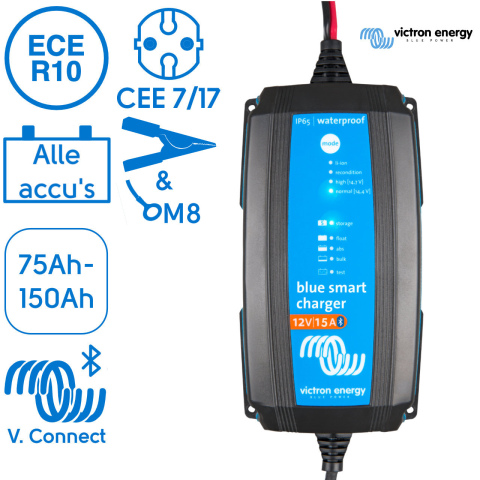 BBAtechniek artnr. 38218 - Victron Blue Smart IP65 acculader 12/15 (1x)