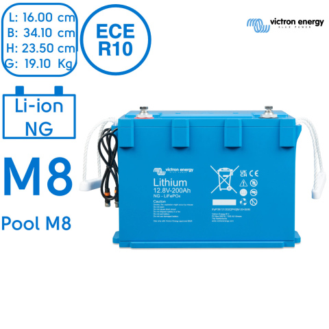 BBAtechniek artnr. 90035 - LiFePO4 accu 12.8V 200Ah NG  M8 (1x)