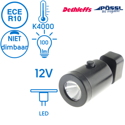 BBAtechniek artnr. 81506 - Lanciano LED spotlight zwart 100lm 4000K(1x)