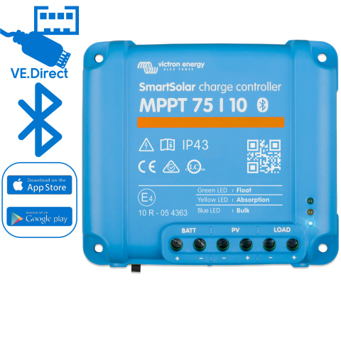 BBAtechniek artnr. 8592 - Victron SmartSolar MPPT 75/10 12/24V (1x)