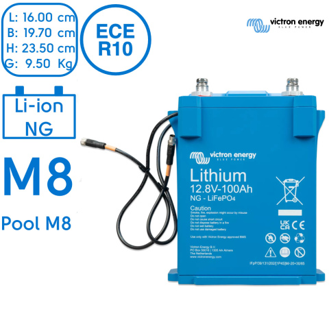BBAtechniek artnr. 90048 - LiFePO4 accu 12.8V 100Ah NG M8 (1x)