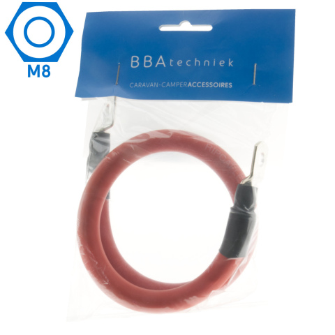 BBAtechniek artnr. 8943 - 50mm2 accu kabel flexibel rood 2x M8 (0.5m)