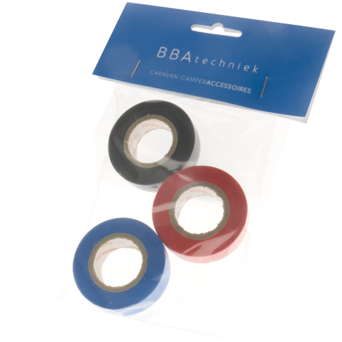 Isolatietape PVC klevend rd/zw/bl 15mmx10m (1x)