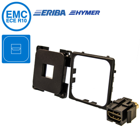 BBAtechniek artnr. 45044 - HDMI contactdoos zwart S20.000 (1x)