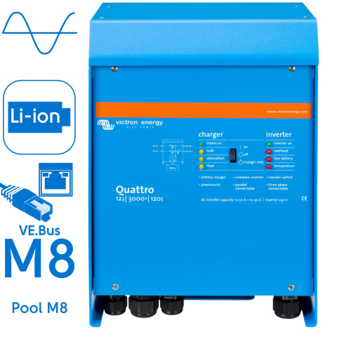 BBAtechniek artnr. 38262 - Victron Quattro 12/3000/120-50/50 230V (1x) 