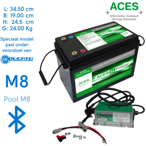 BBAtechniek artnr. 37081 - 12V 280Ah Aces Lithium accu + lader 20A (1x)